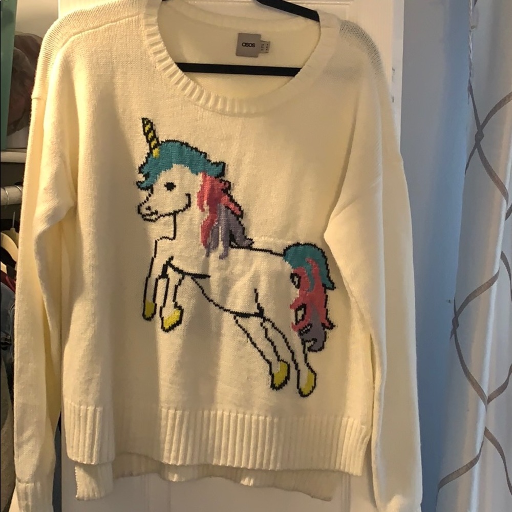 ASOS Cream Sweater with Unicorn